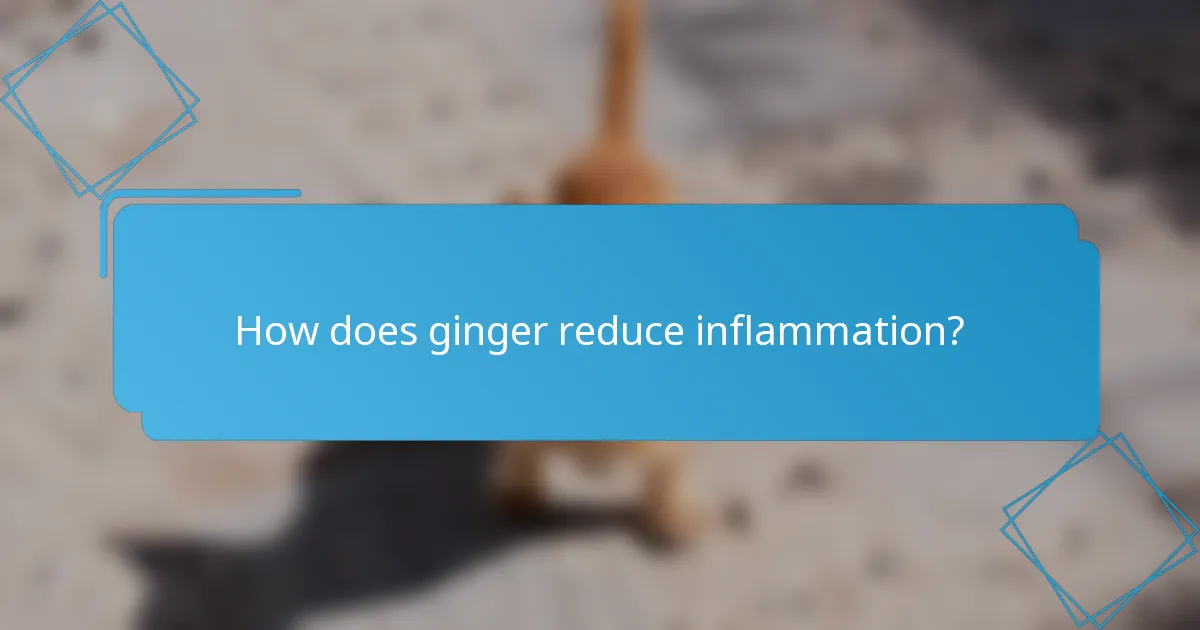 How does ginger reduce inflammation?