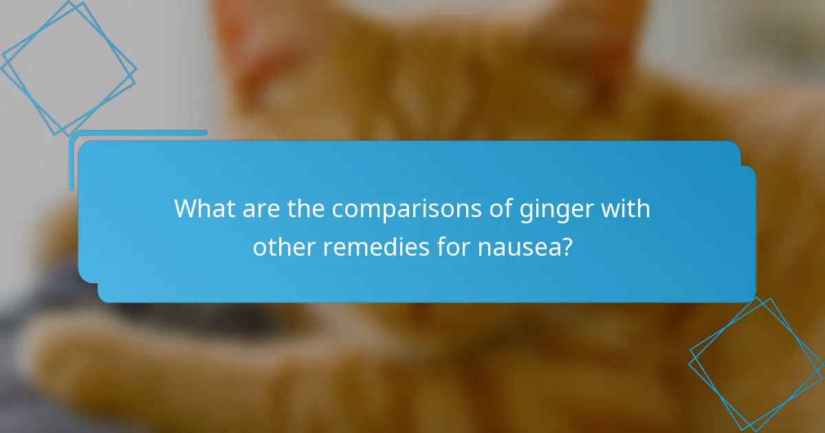 What are the comparisons of ginger with other remedies for nausea?