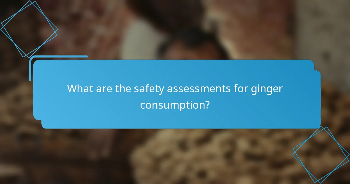 What are the safety assessments for ginger consumption?