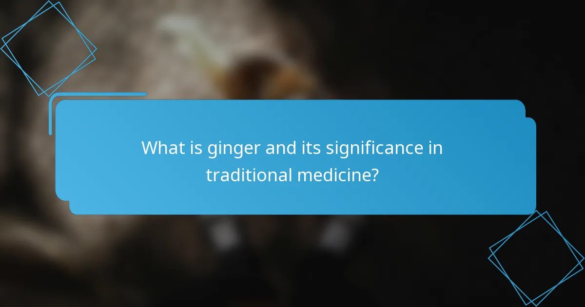 What is ginger and its significance in traditional medicine?