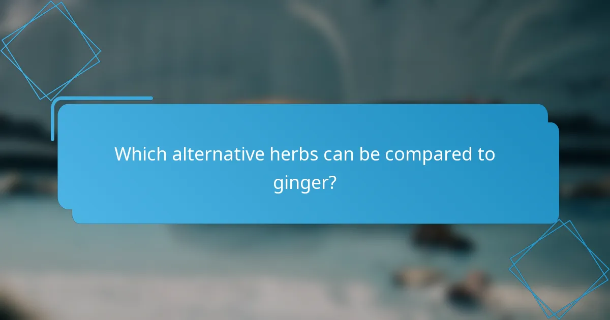 Which alternative herbs can be compared to ginger?