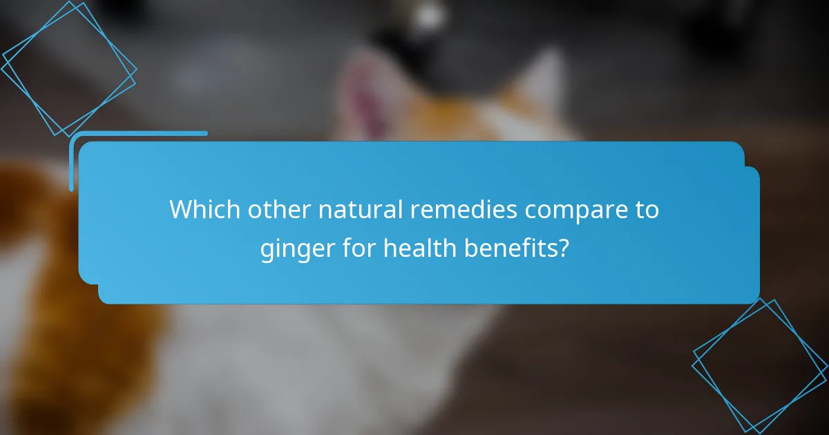 Which other natural remedies compare to ginger for health benefits?
